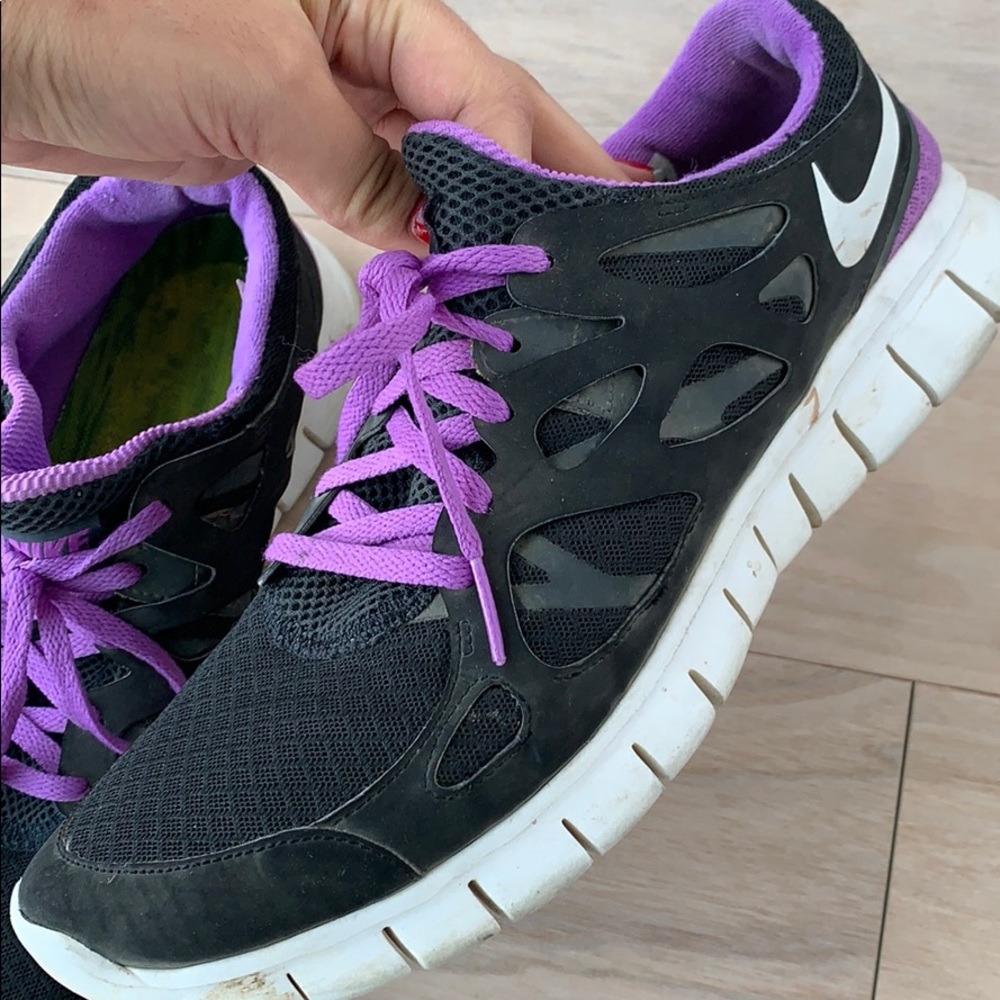 Purple and Black Nikes